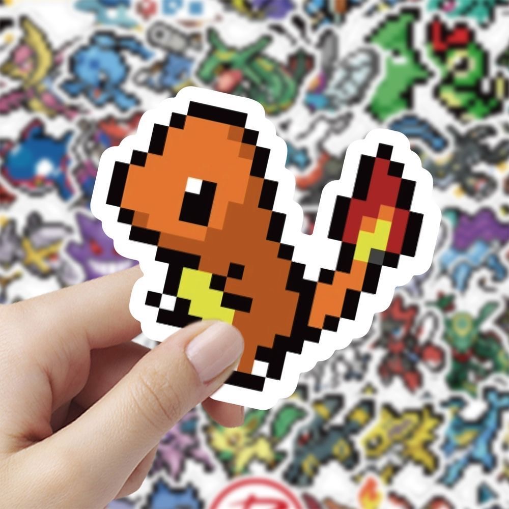 Tablet Cute Accessories - 60 stuks Pixel Pokémon Stickers Leuke