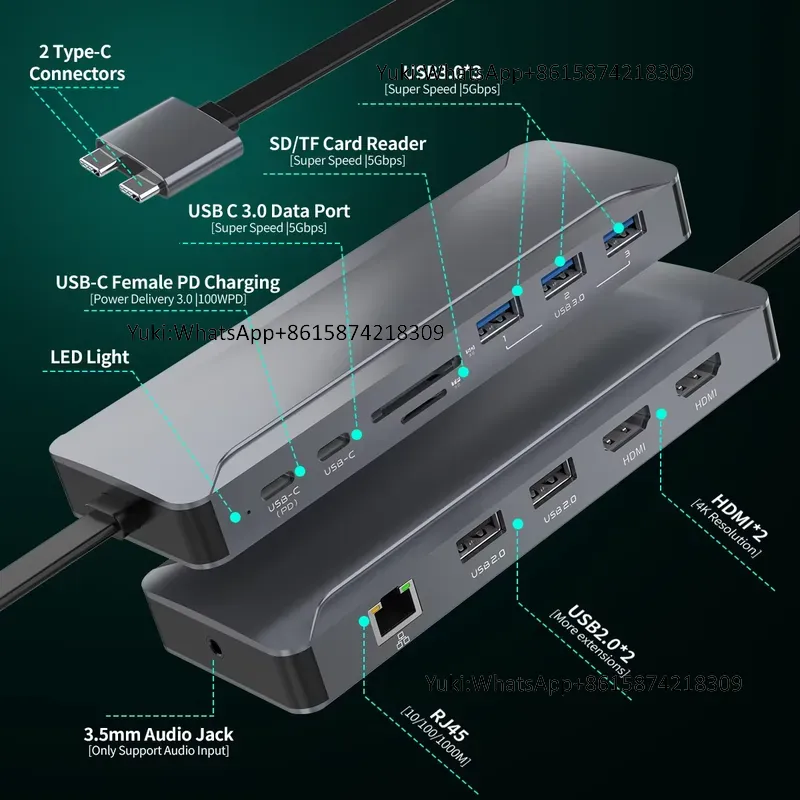 Hot verkopende Dual Display Sc - Usb Hub Type C recensie en prijs